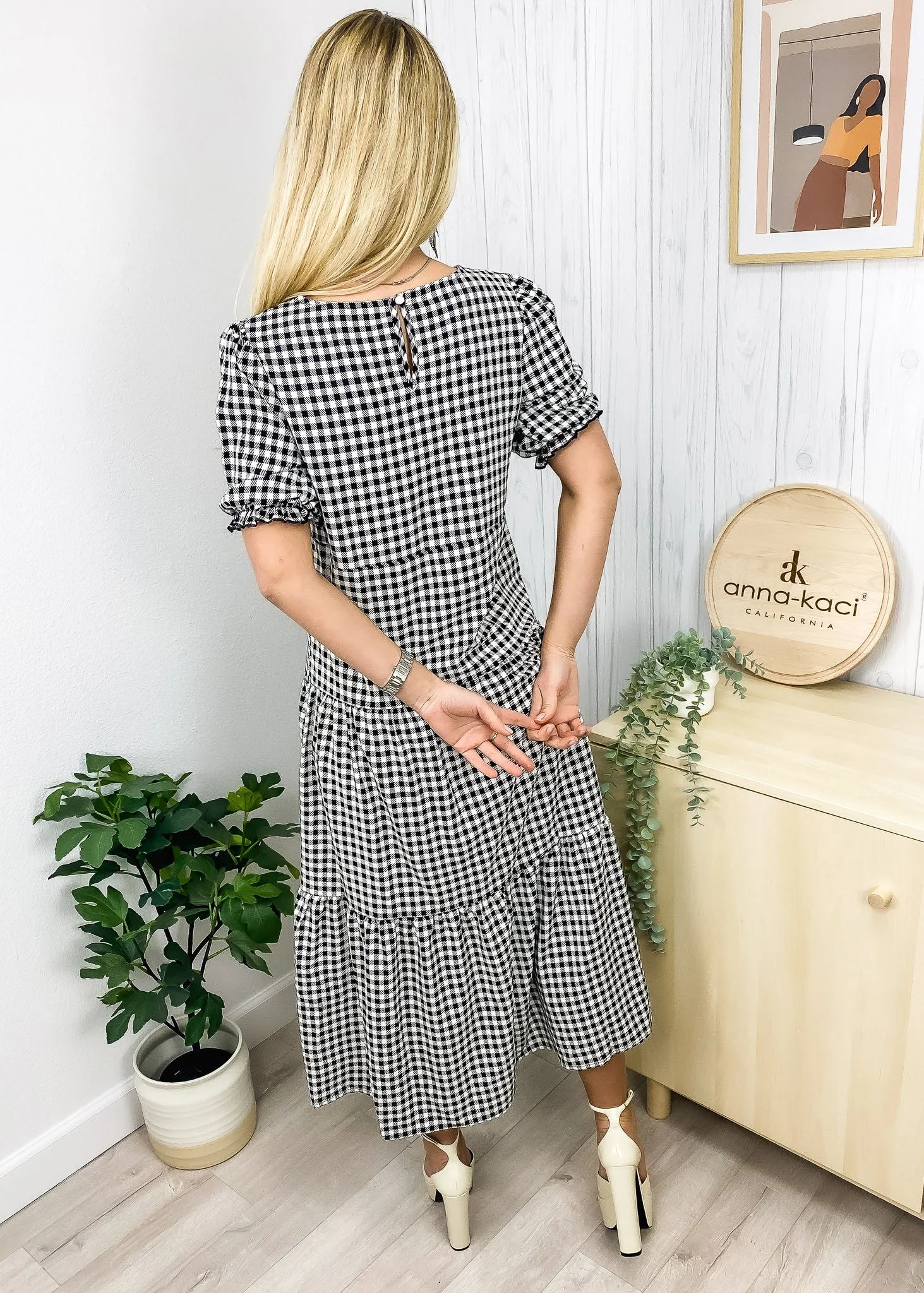 Soft Dot Print Short Sleeve Maxi Dress - Image 3