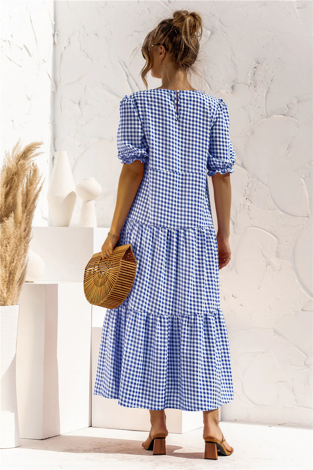 Soft Dot Print Short Sleeve Maxi Dress - Image 37