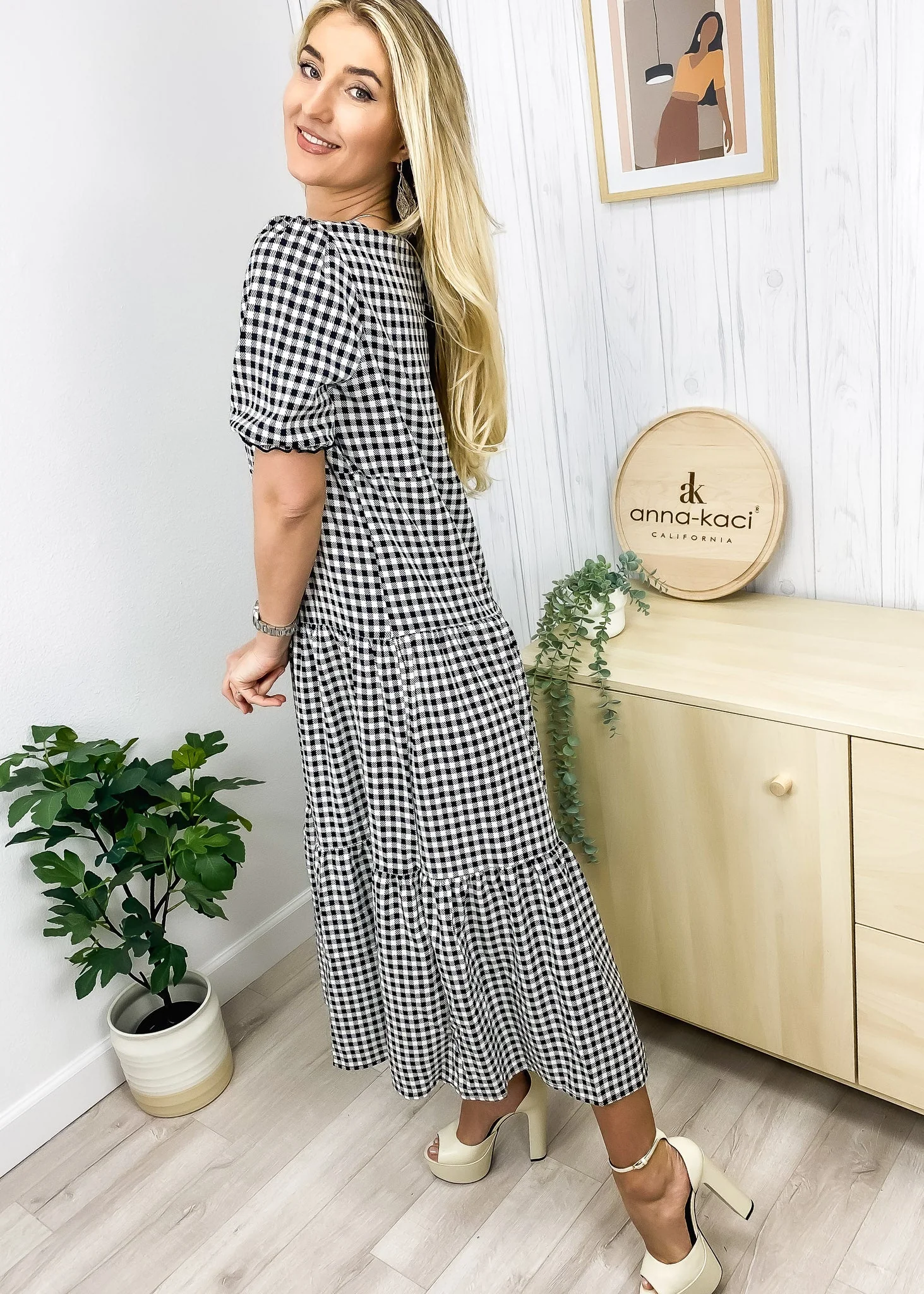 Soft Dot Print Short Sleeve Maxi Dress - Image 4
