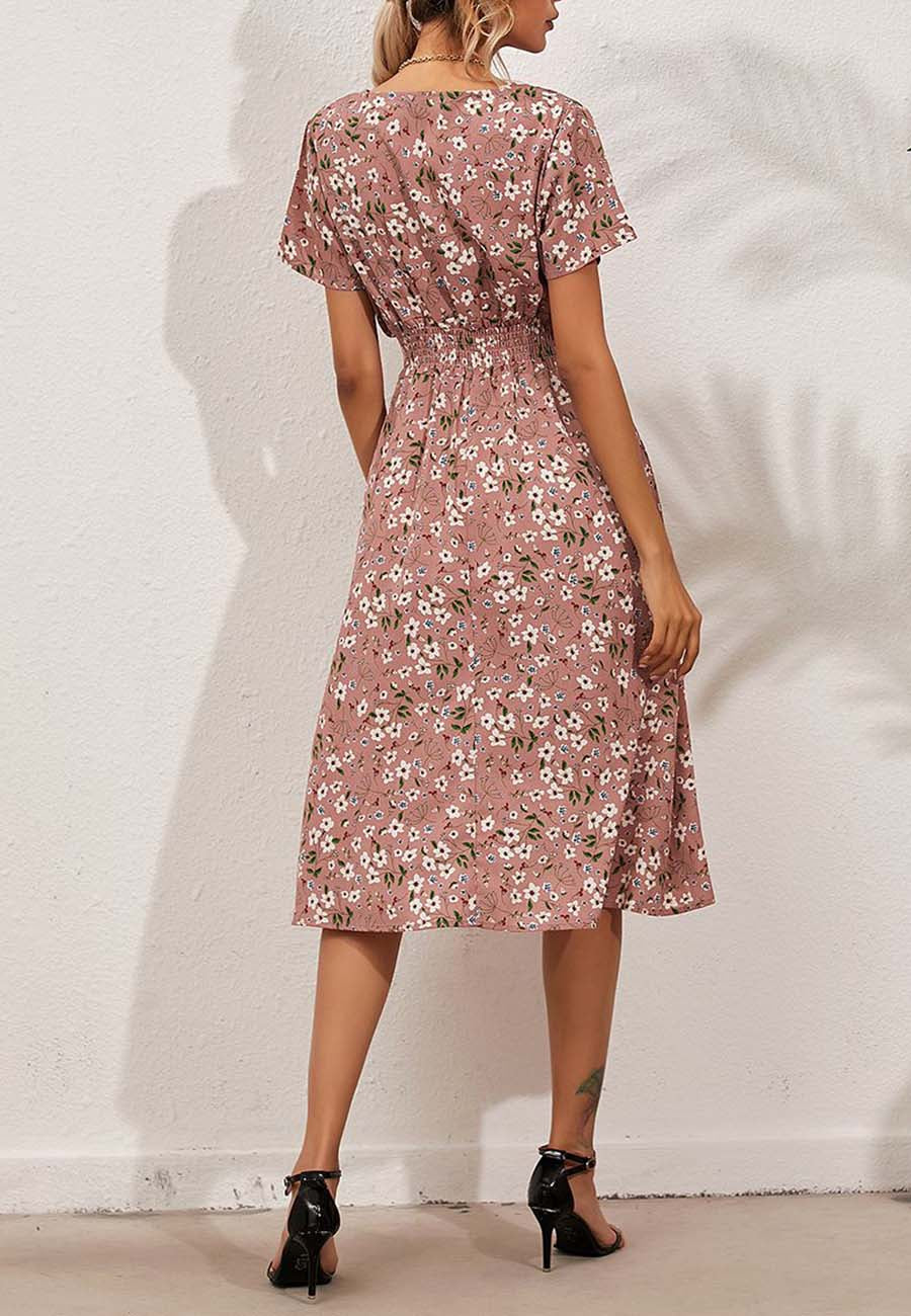 Soft Floral Everyday Cross-Front Dress - Image 11