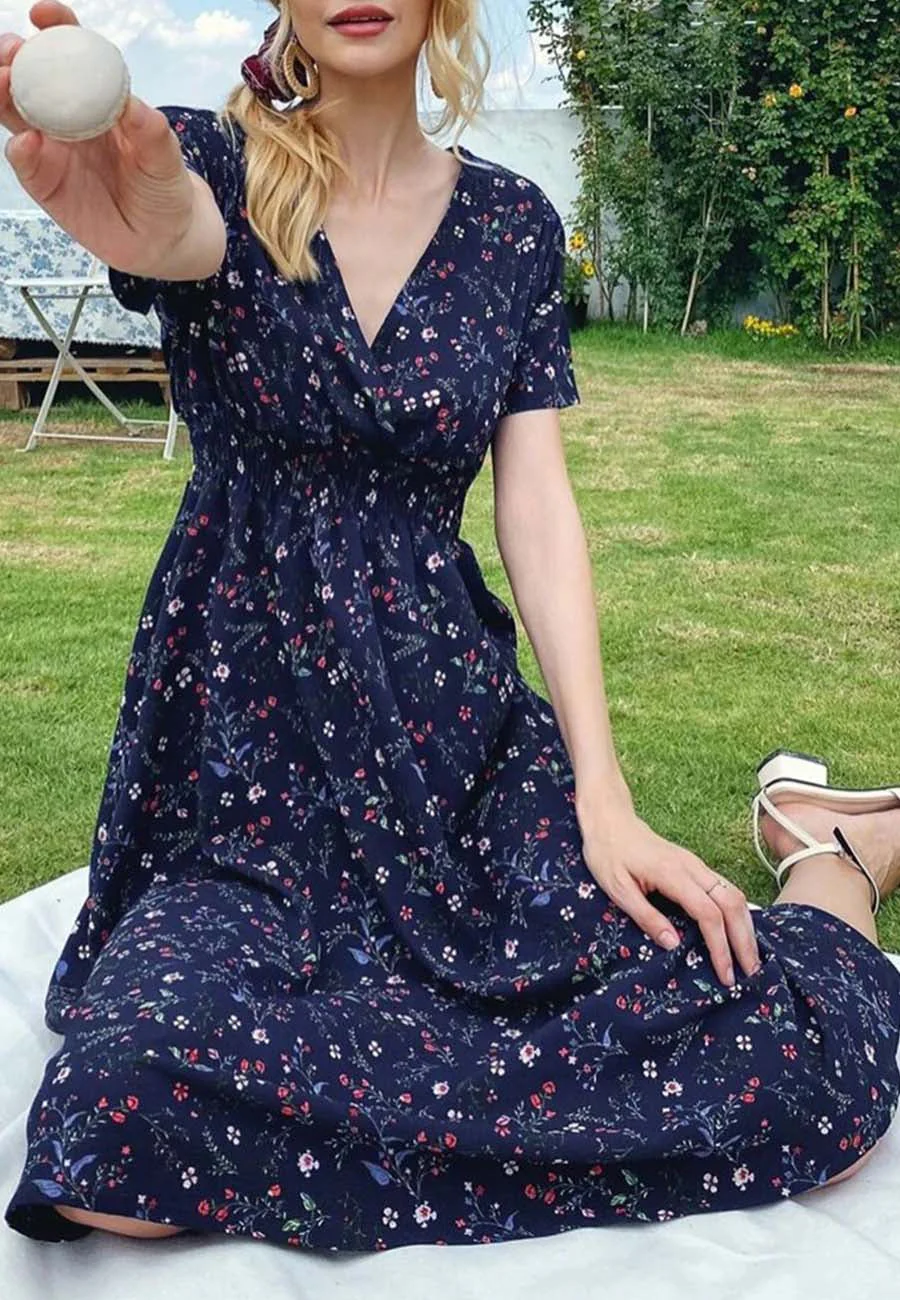 Soft Floral Everyday Cross-Front Dress - Image 15