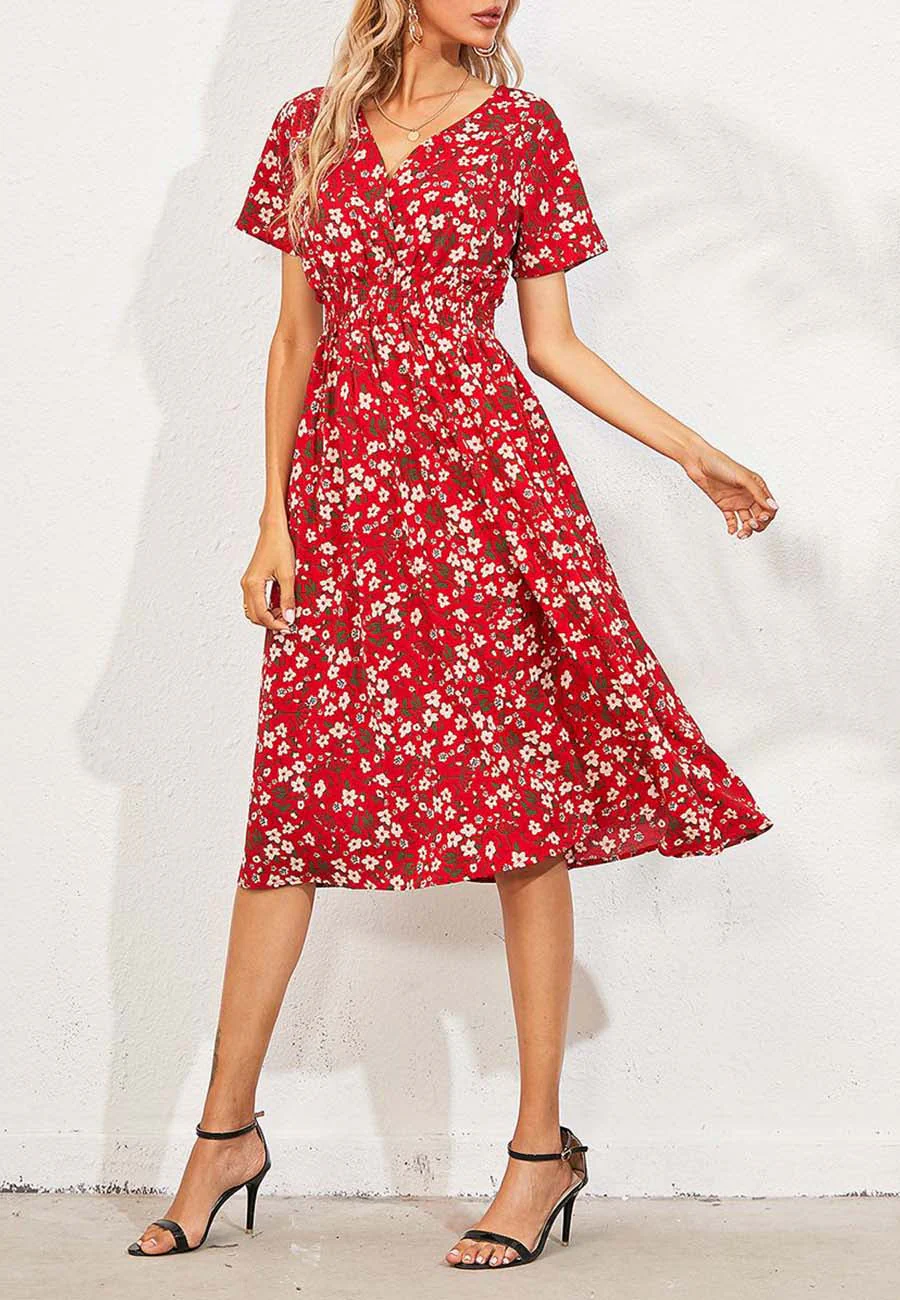 Soft Floral Everyday Cross-Front Dress - Image 20