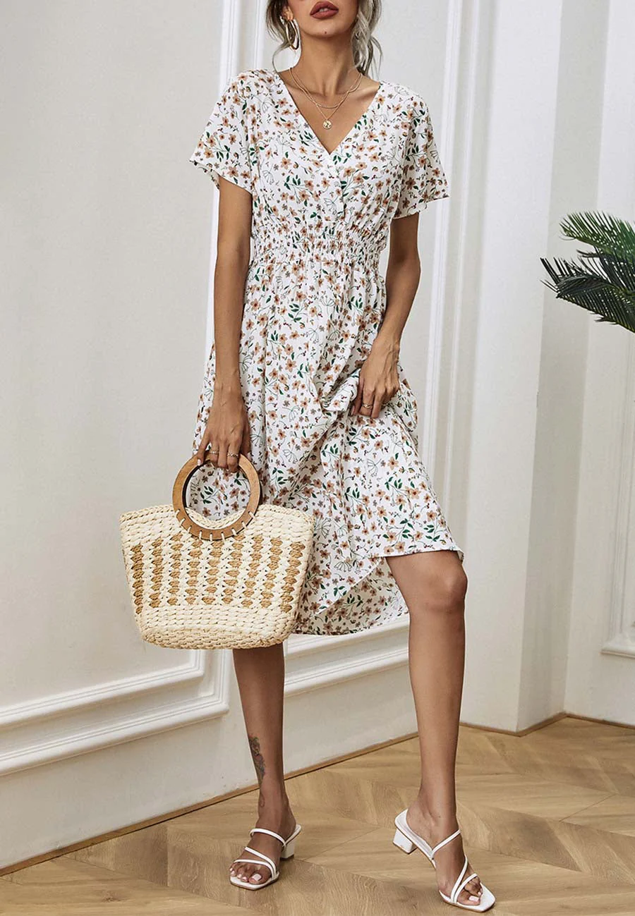 Soft Floral Everyday Cross-Front Dress - Image 21