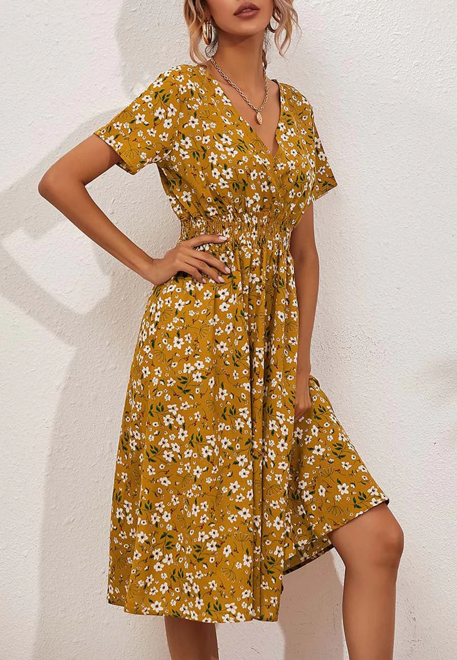 Soft Floral Everyday Cross-Front Dress - Image 25