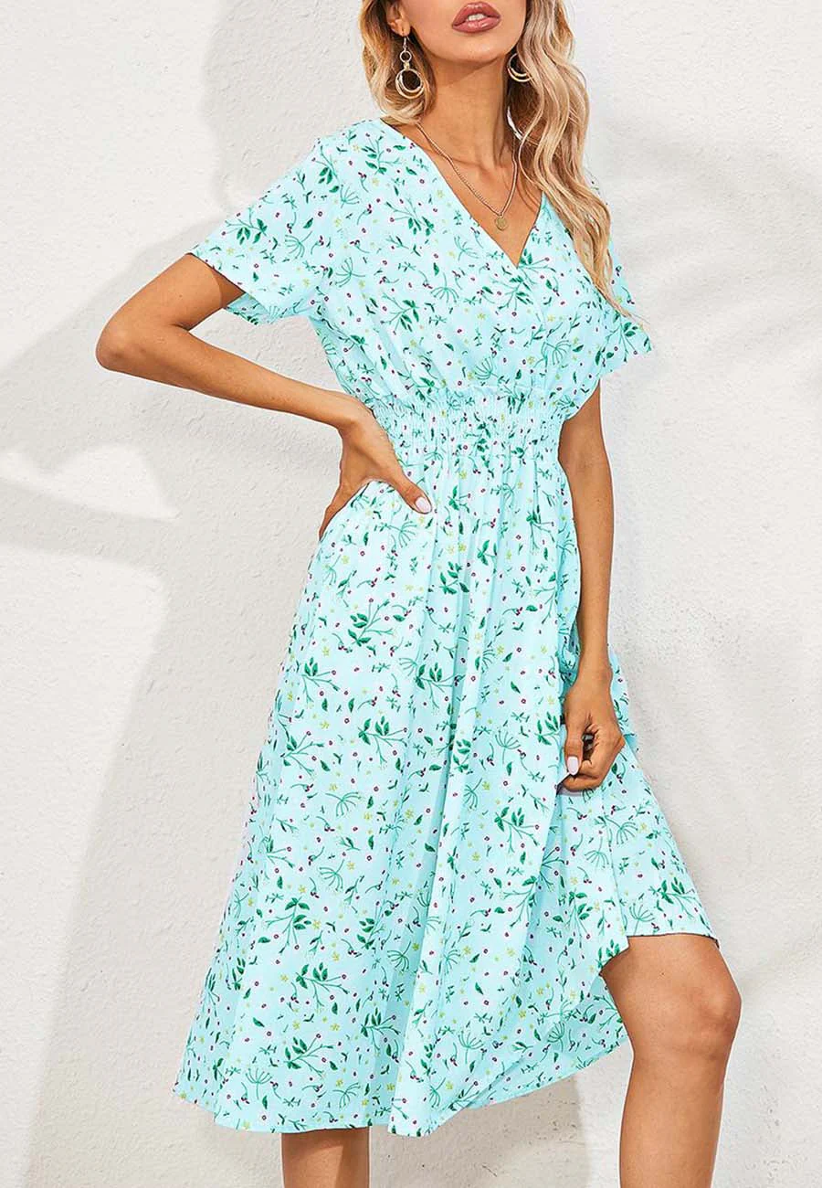 Soft Floral Everyday Cross-Front Dress - Image 6