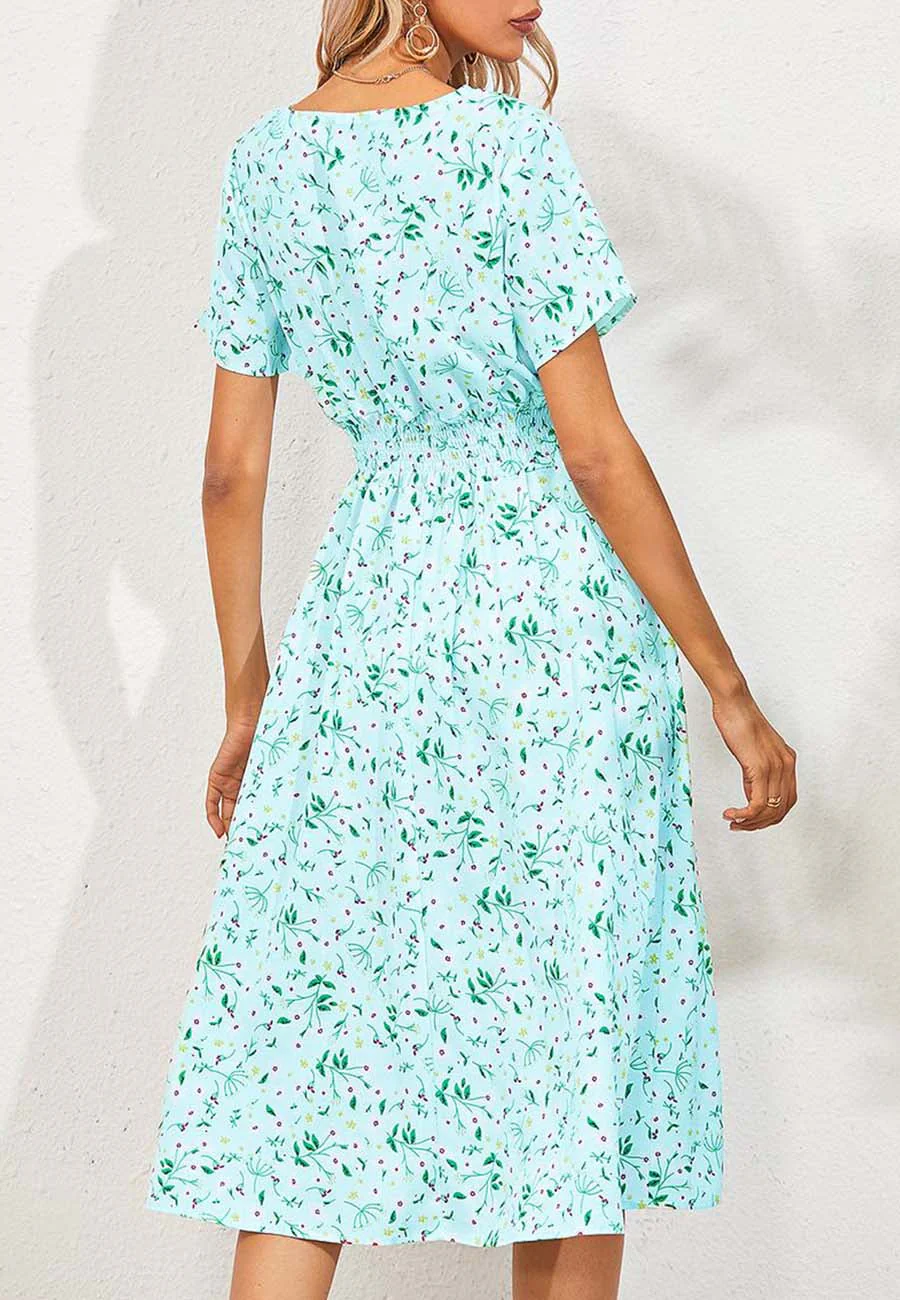 Soft Floral Everyday Cross-Front Dress - Image 8