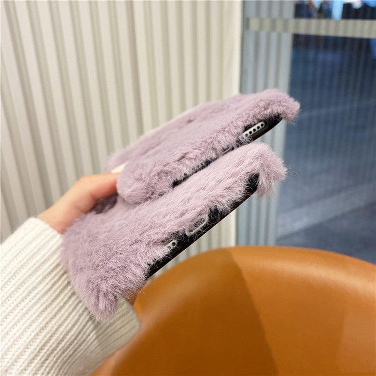 Soft Fluffy Furry Purple Monster Phone Case - Image 5