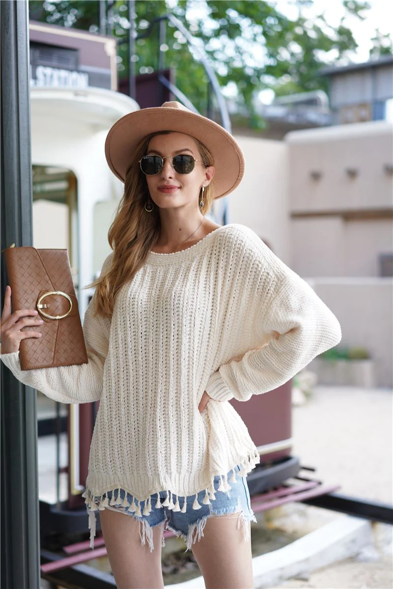 Soft Knit Tassel Hem Sweater - Image 10