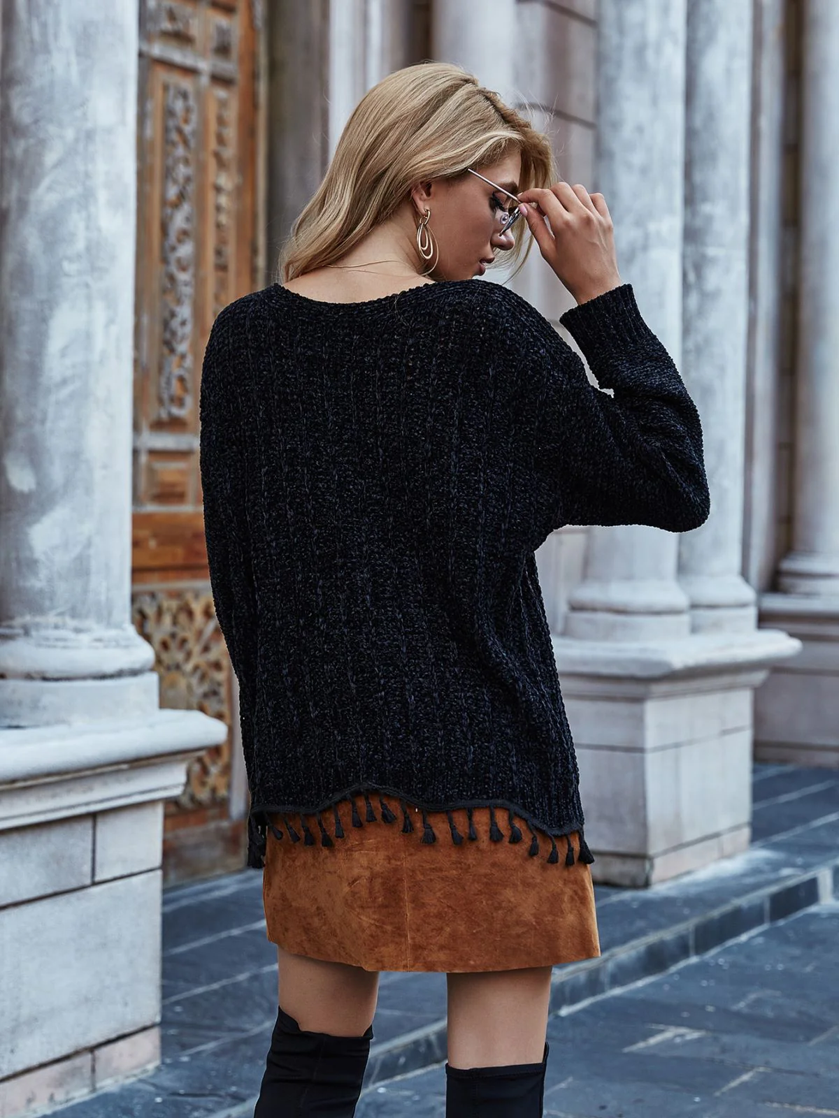 Soft Knit Tassel Hem Sweater - Image 4