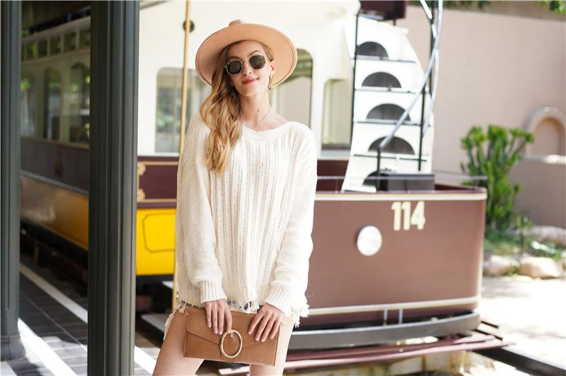 Soft Knit Tassel Hem Sweater - Image 7