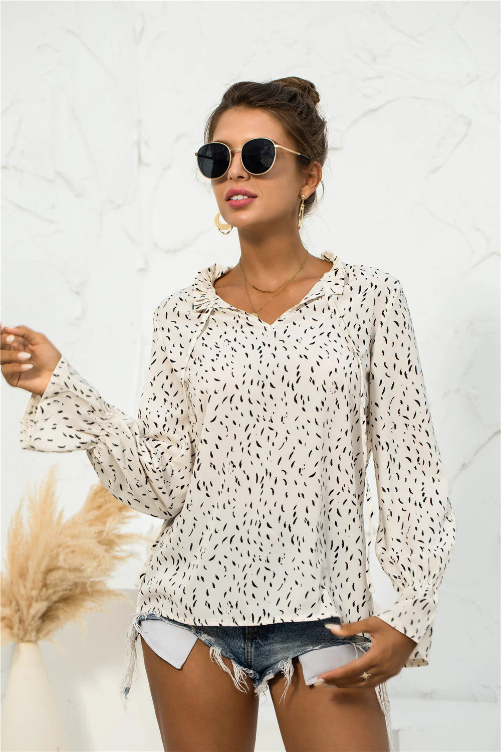 Soft Printed Puffed Sleeve Blouse - Image 22