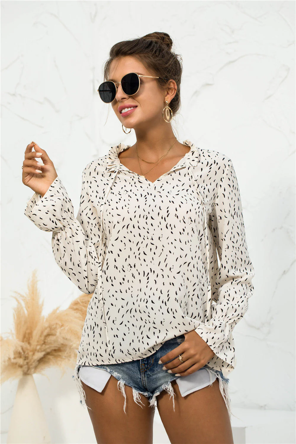 Soft Printed Puffed Sleeve Blouse - Image 24