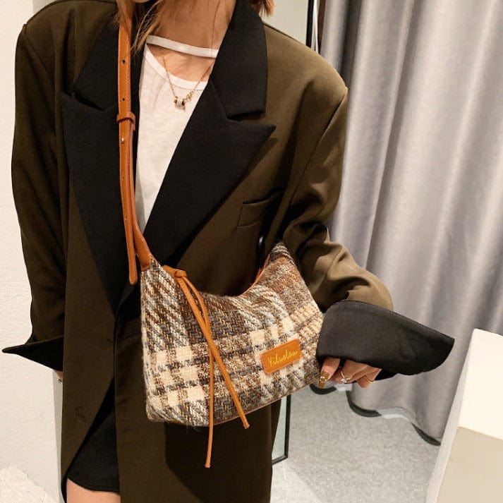 Soft Tweed Plaid Crossbody Bag - Image 2