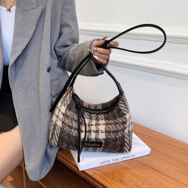 Soft Tweed Plaid Crossbody Bag - Image 5