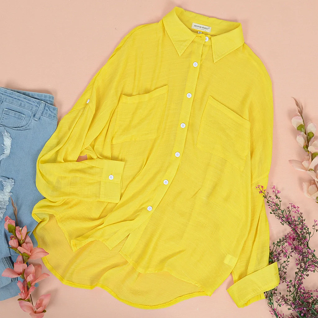 Solid Color Light Button Down - Image 17