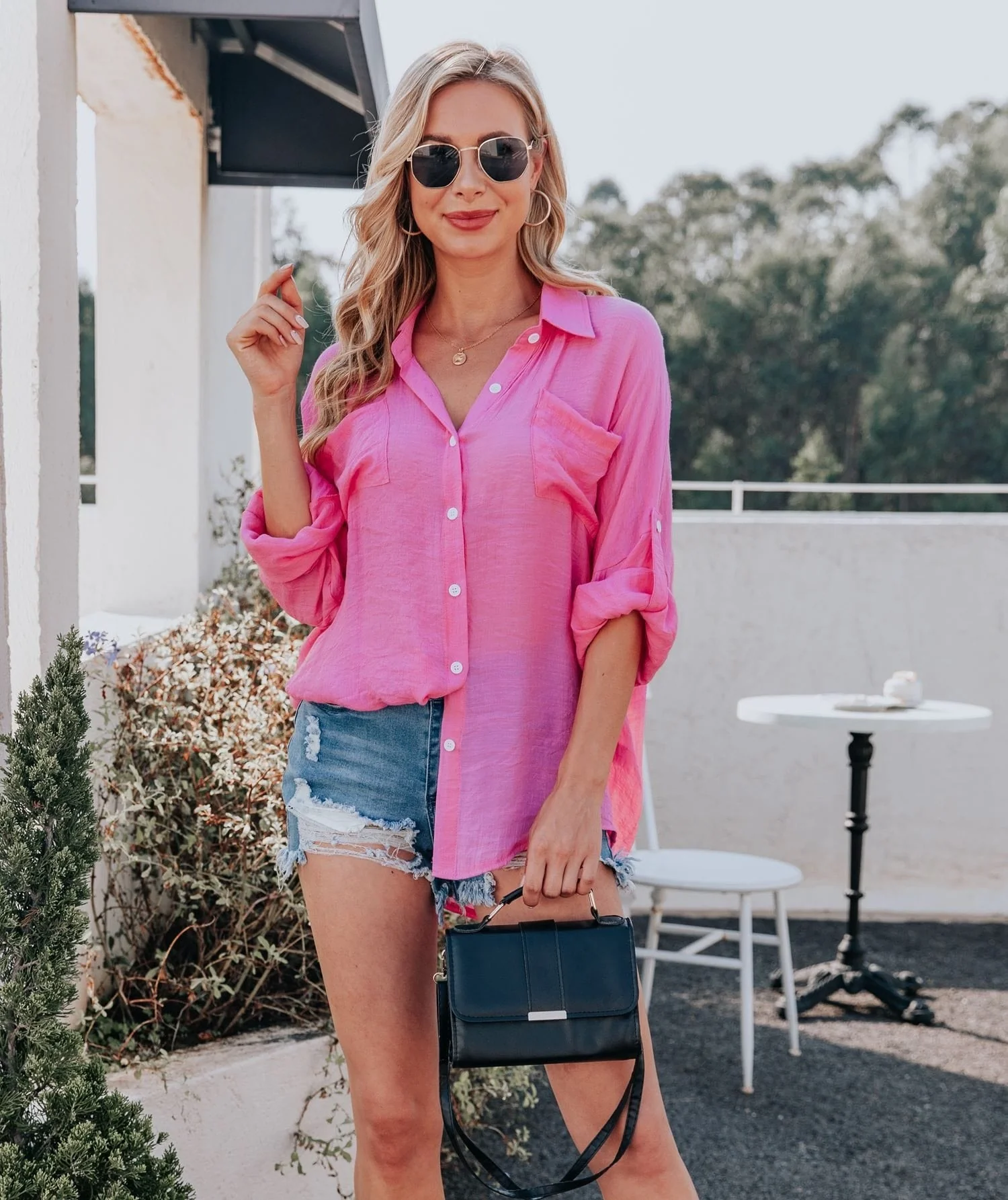 Solid Color Light Button Down - Image 21
