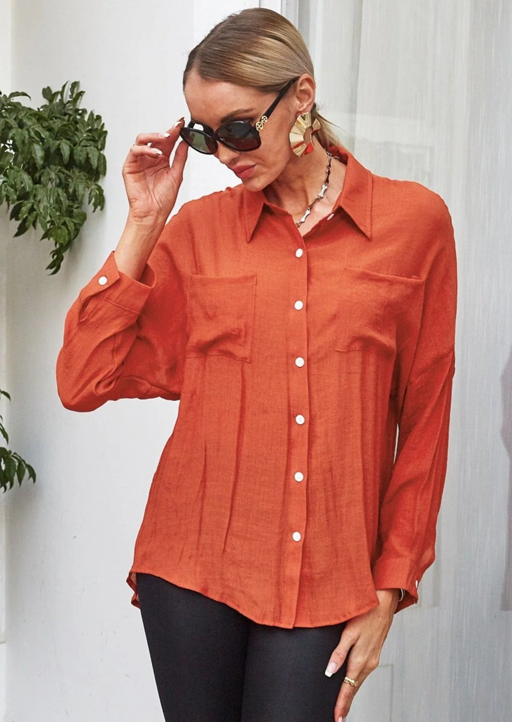 Solid Color Light Button Down - Image 7