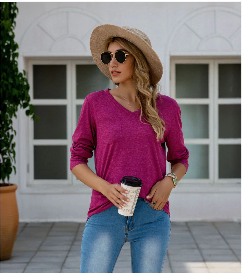 Solid Color Patch Pocket Shirt - Image 20
