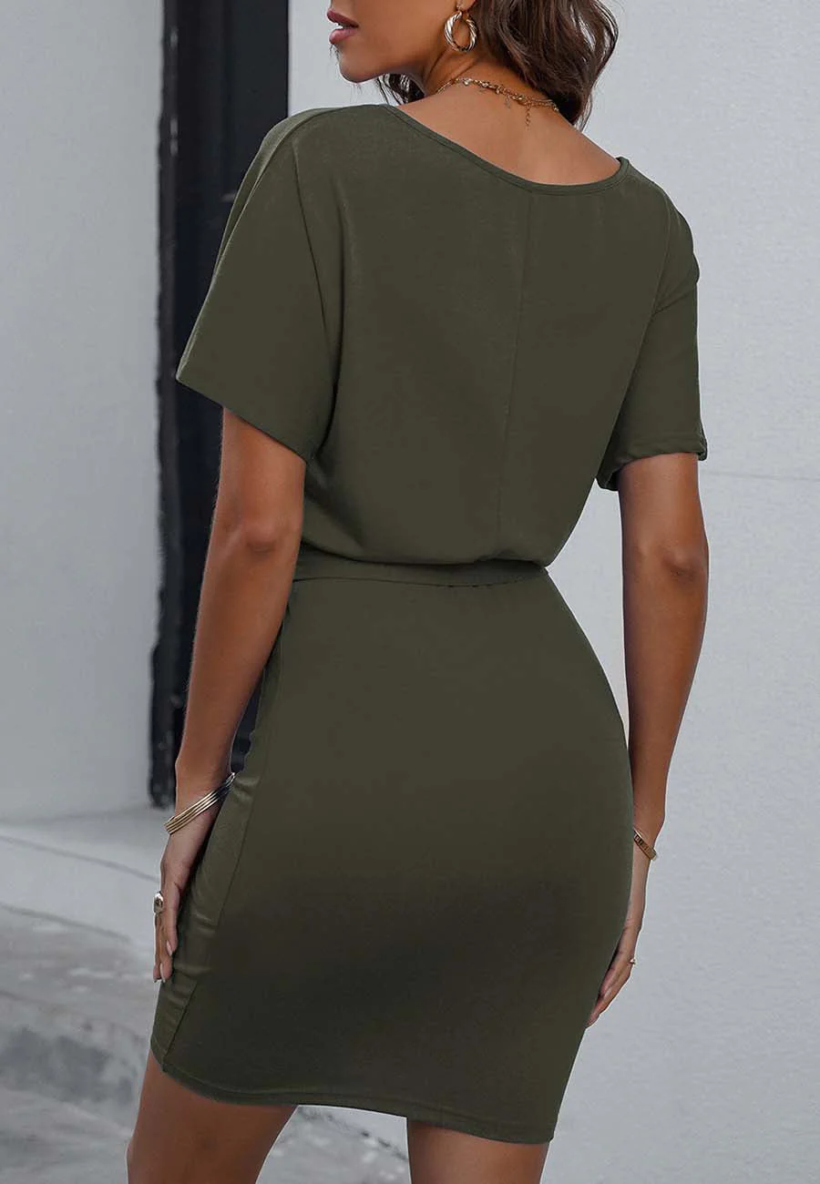 Solid Color Pencil Dress - Image 23