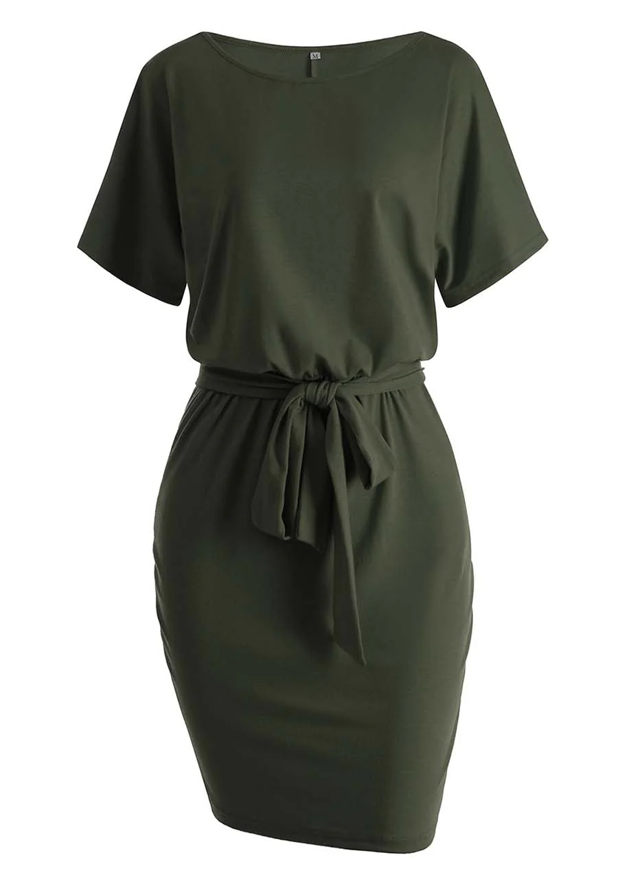 Solid Color Pencil Dress - Image 30