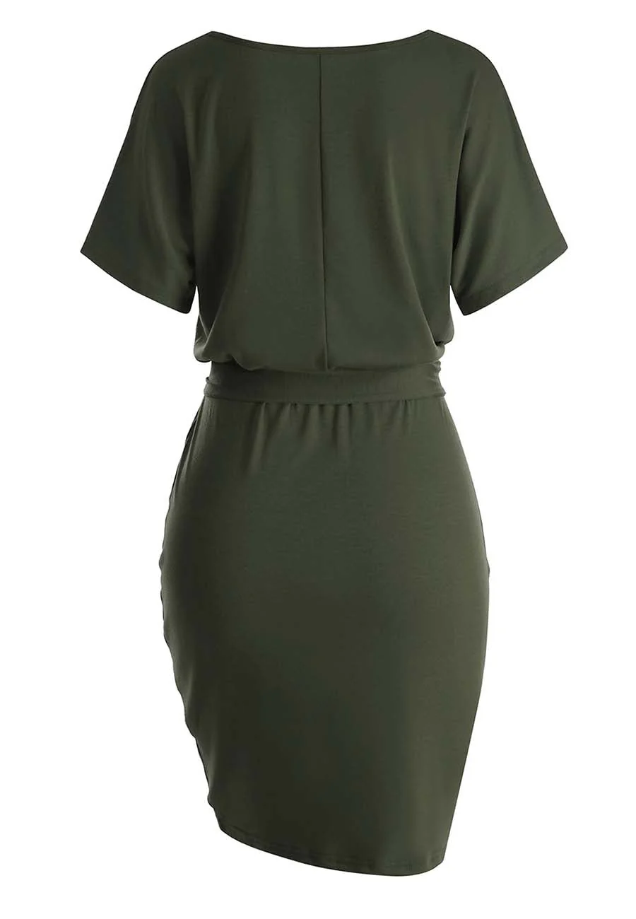 Solid Color Pencil Dress - Image 31