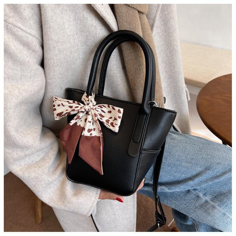 Solid Color Printed Bow Bag - Image 6