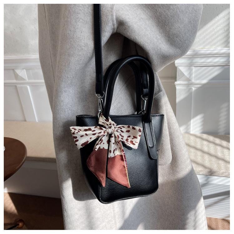 Solid Color Printed Bow Bag - Image 8