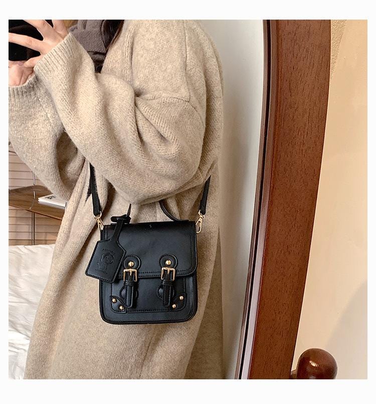 Solid Color Satchel Bag - Image 4