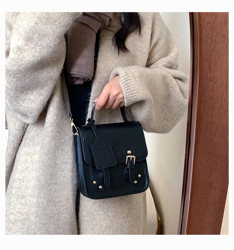 Solid Color Satchel Bag - Image 7