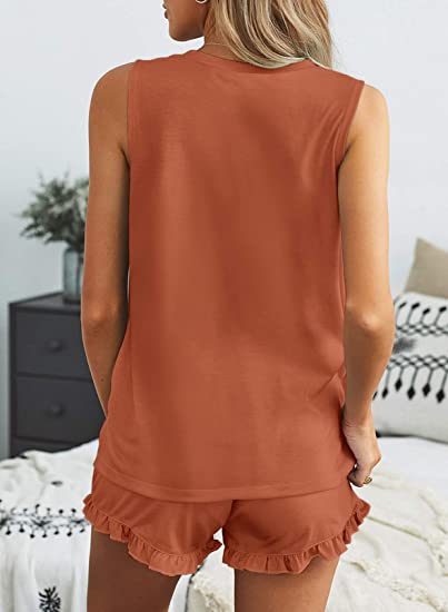 Solid Color Tank and Ruffle Shorts - Image 10