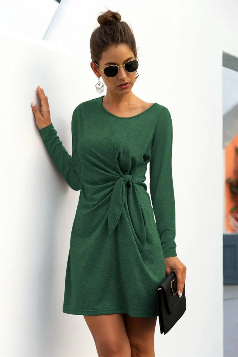 Solid Color Twist Knot Dress - Image 10