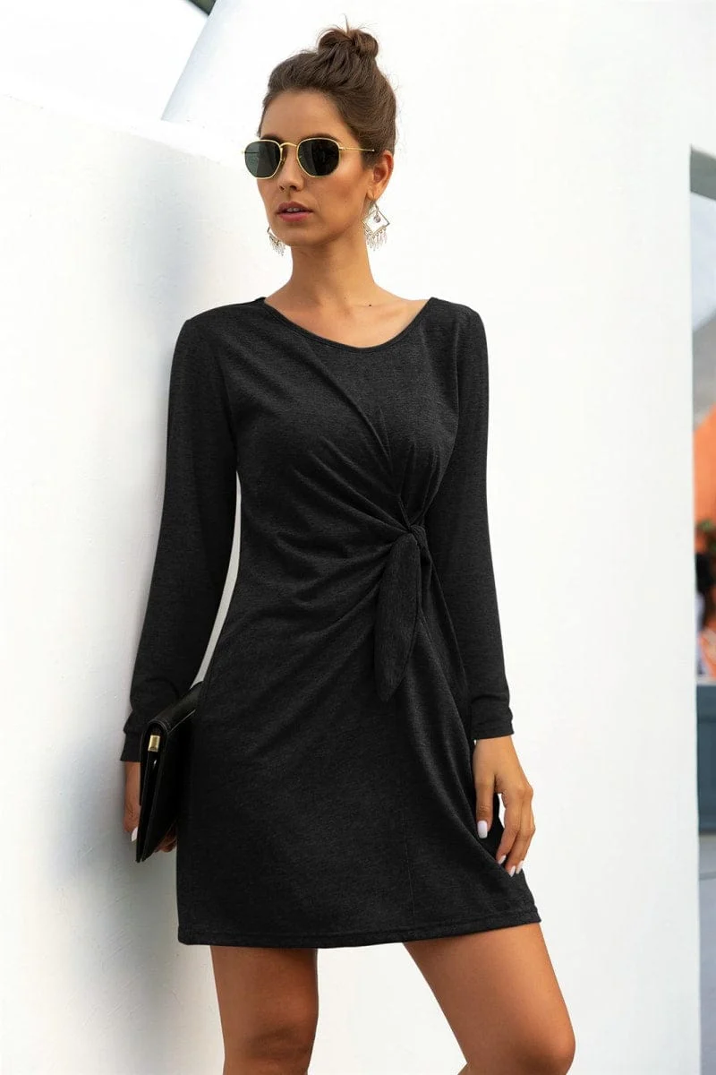 Solid Color Twist Knot Dress - Image 3