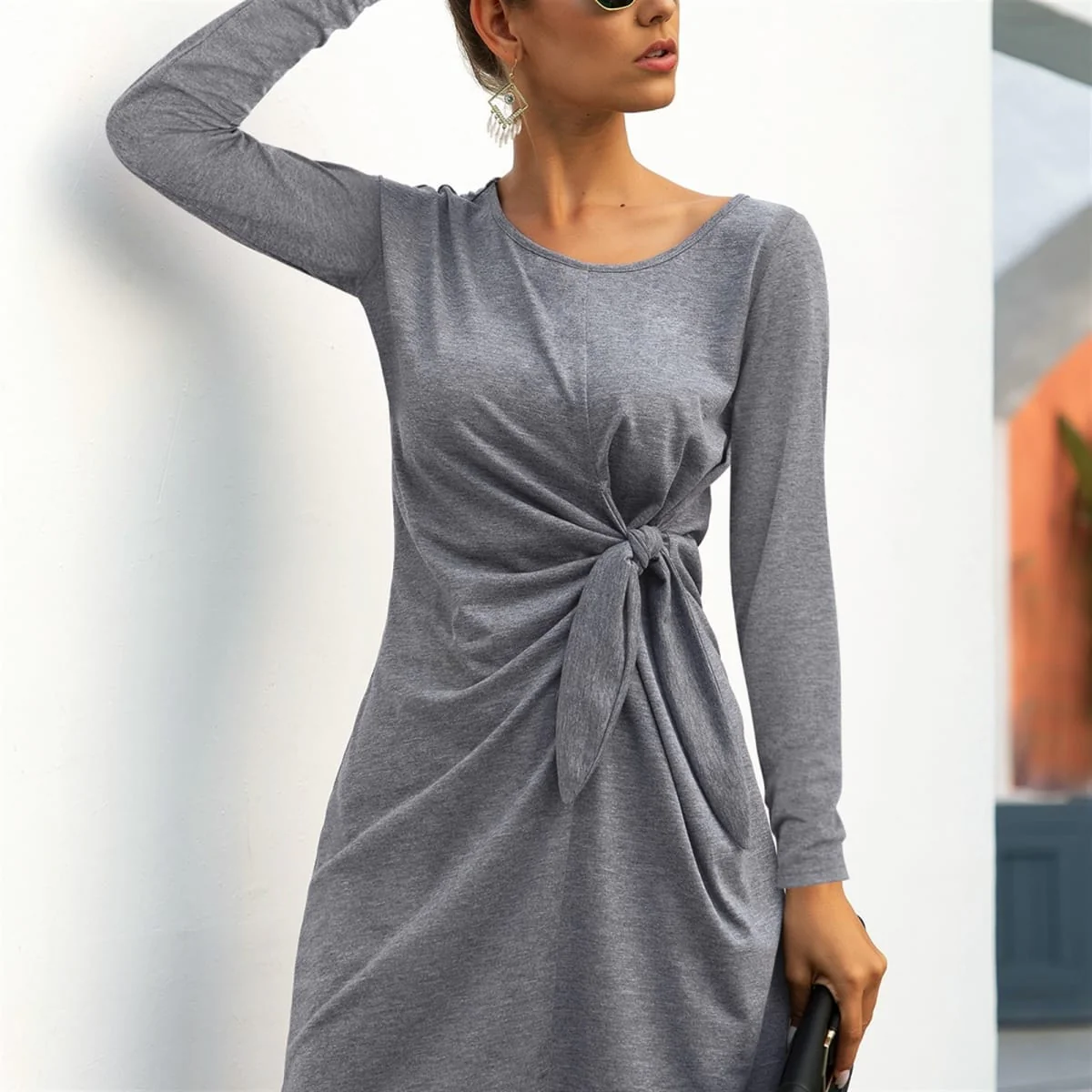 Solid Color Twist Knot Dress - Image 6