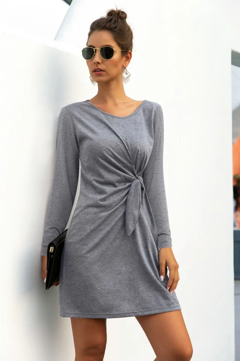 Solid Color Twist Knot Dress - Image 7