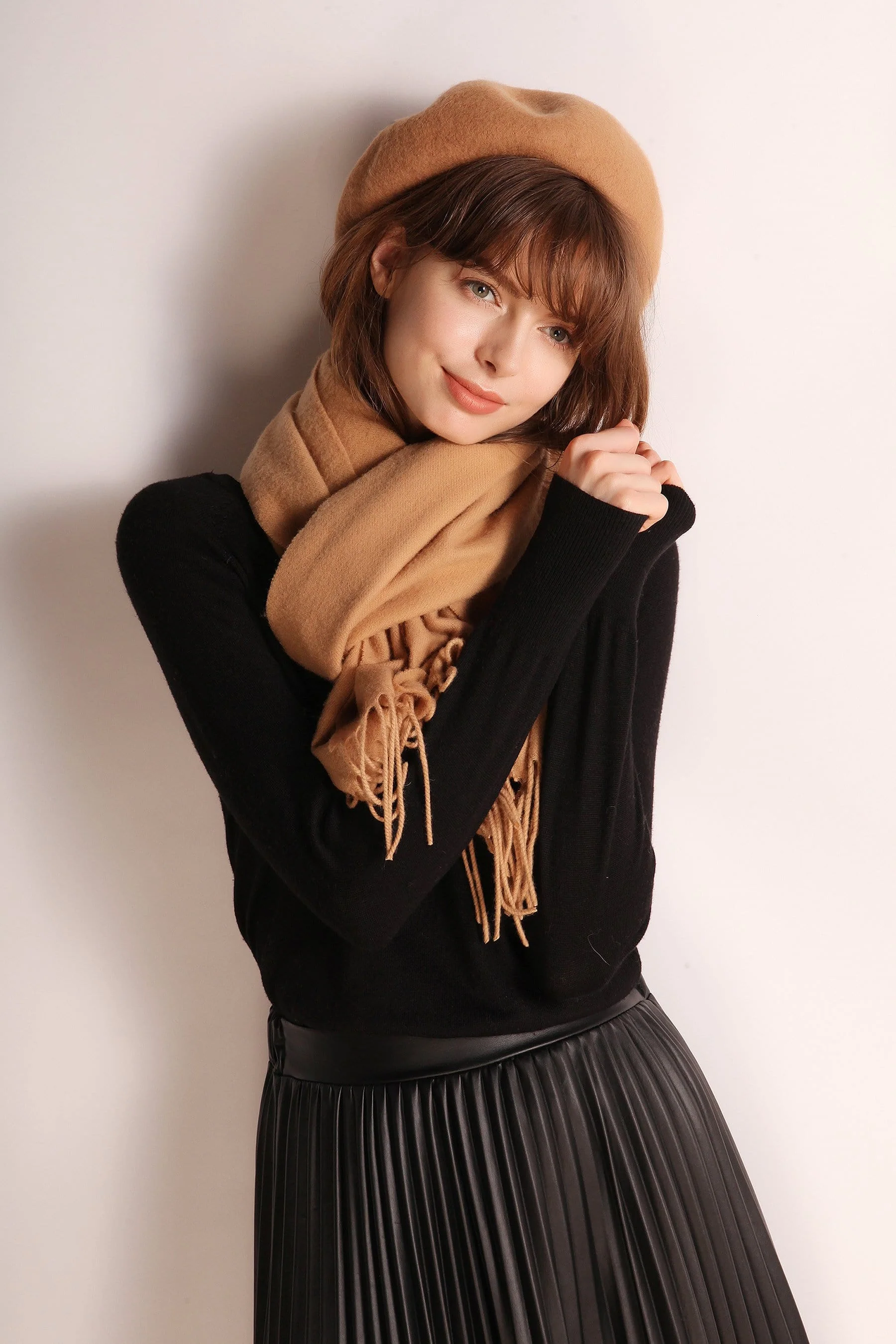 Solid Color Wool Scarf - Image 13