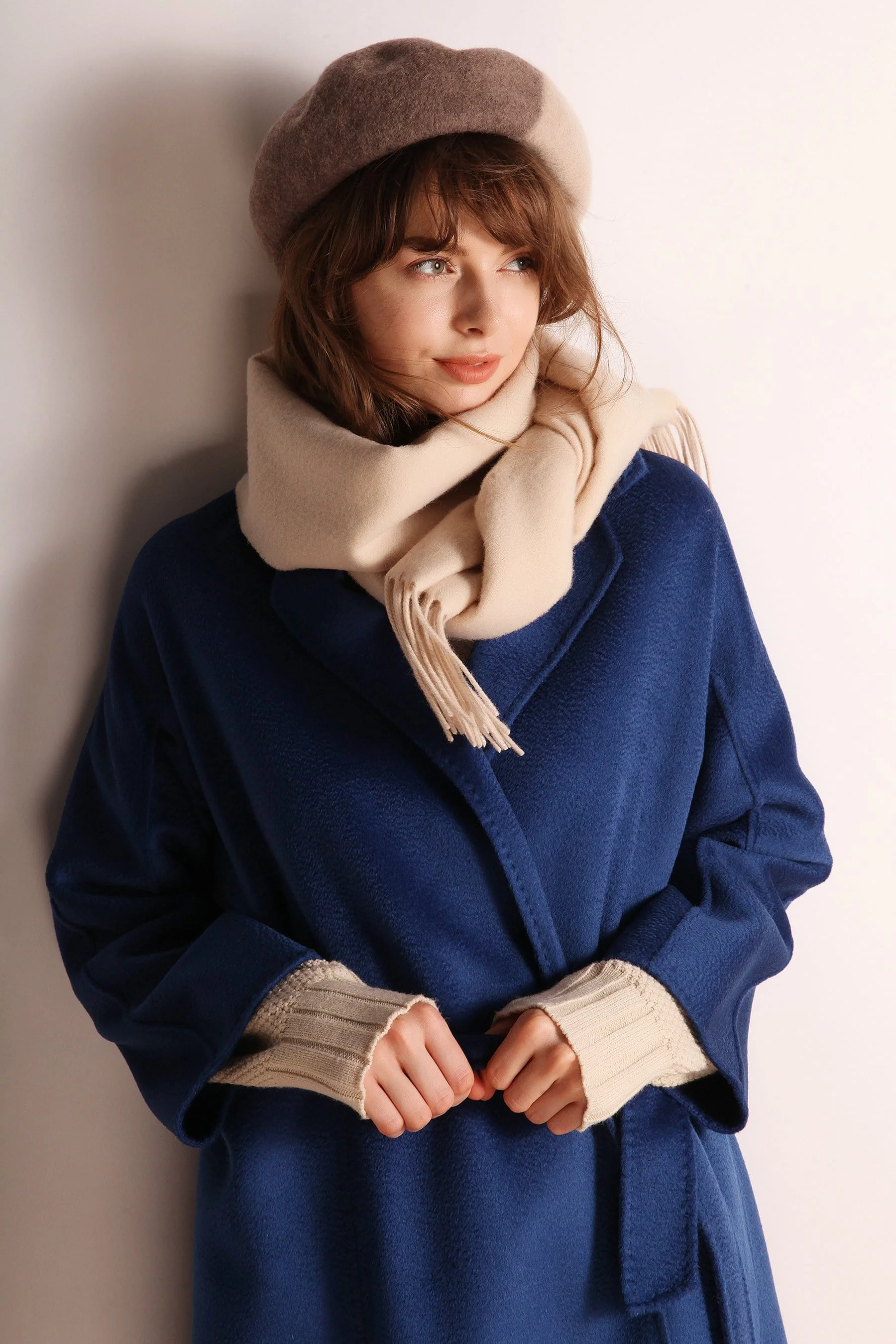 Solid Color Wool Scarf - Image 15