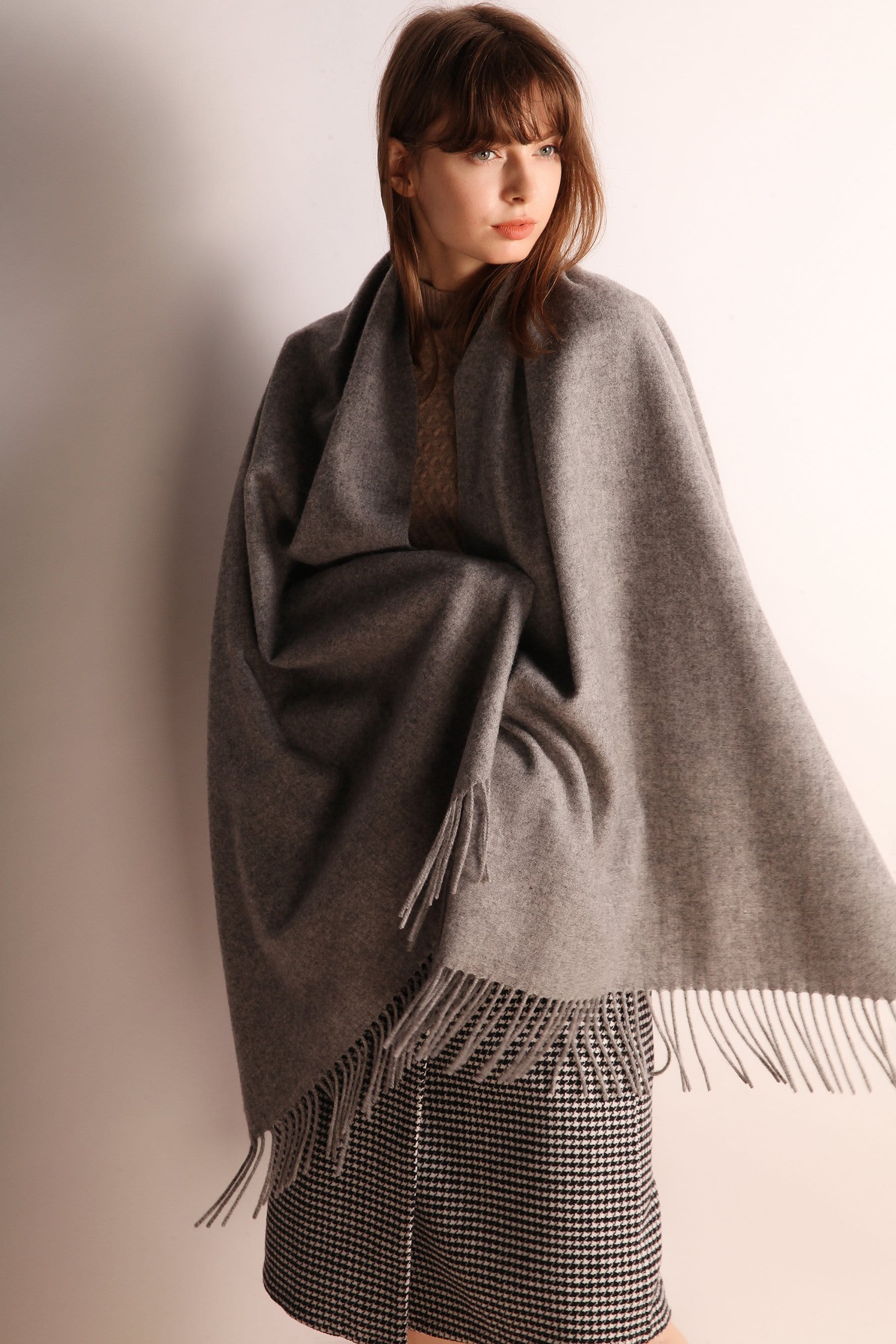 Solid Color Wool Scarf - Image 26