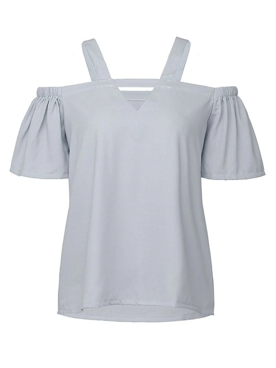 Solid Cutout Cold Shoulder Top - Image 11