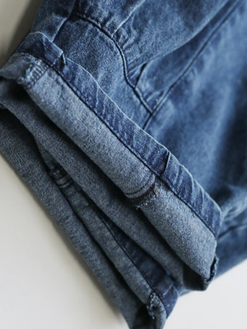 Spring Stylish Denim Casual Loose Western Dungarees Overalls - Image 5