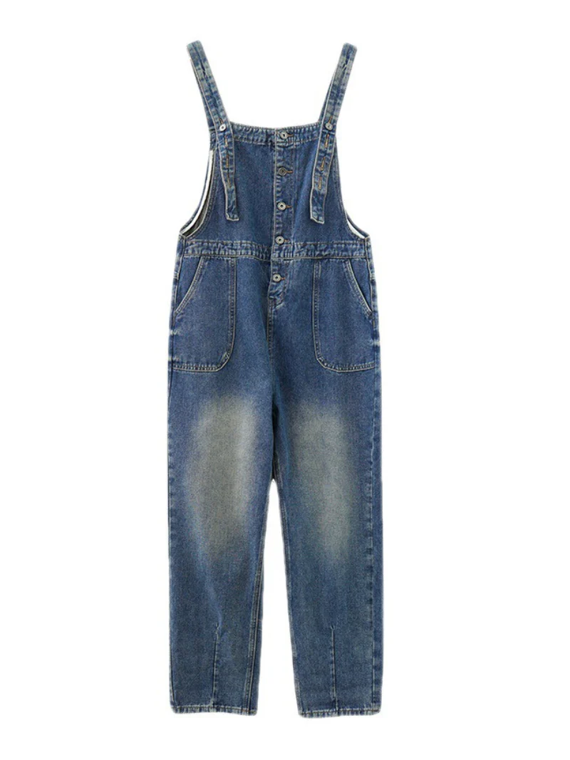 Spring Stylish Large Size Loose Denim Overalls - Image 3