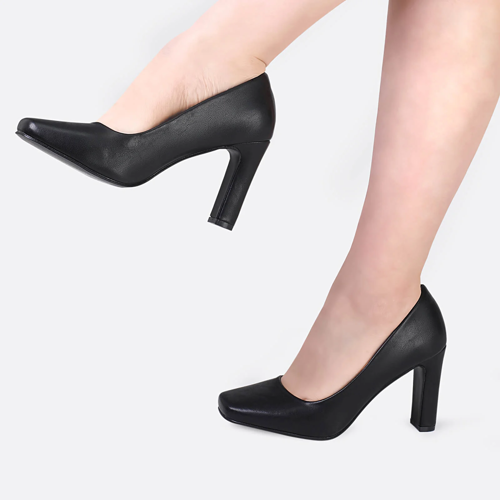 Chunky Block Heel Working Pumps - Image 42