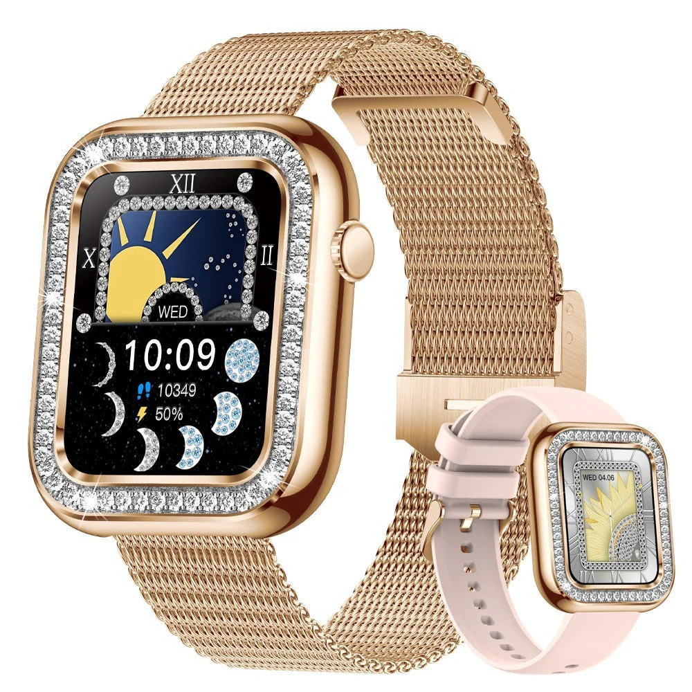 Square Women Smart Wristwatch Diamond Waterproof - Image 14