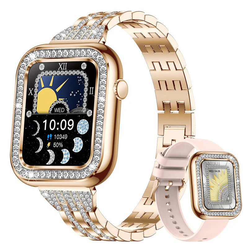 Square Women Smart Wristwatch Diamond Waterproof - Image 2