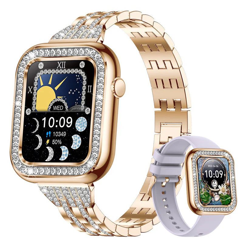 Square Women Smart Wristwatch Diamond Waterproof - Image 3