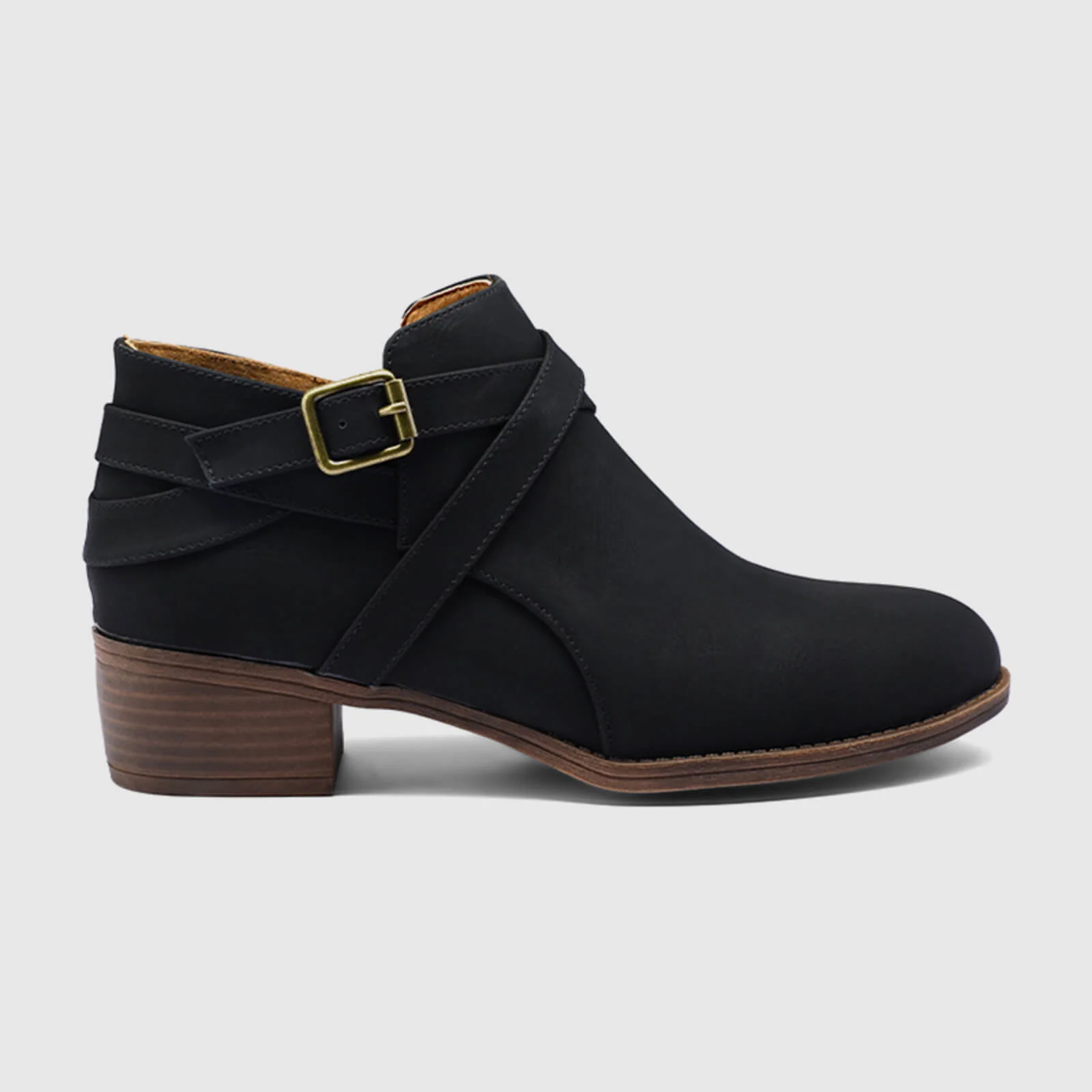 Stacked Low Heel Ankle Booties - Image 6