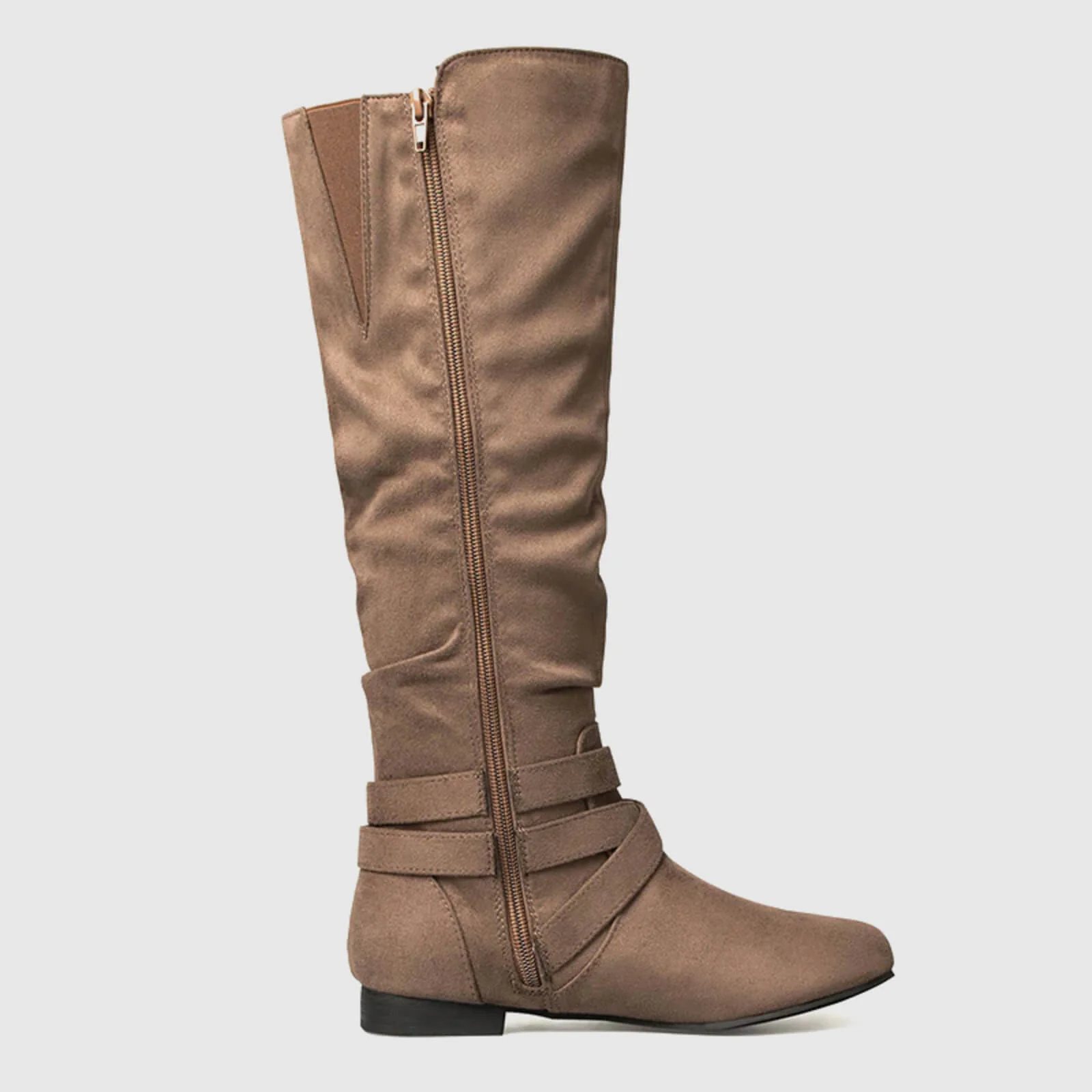 Slouchy Wide Calf Platform Knee High Boots - Image 10