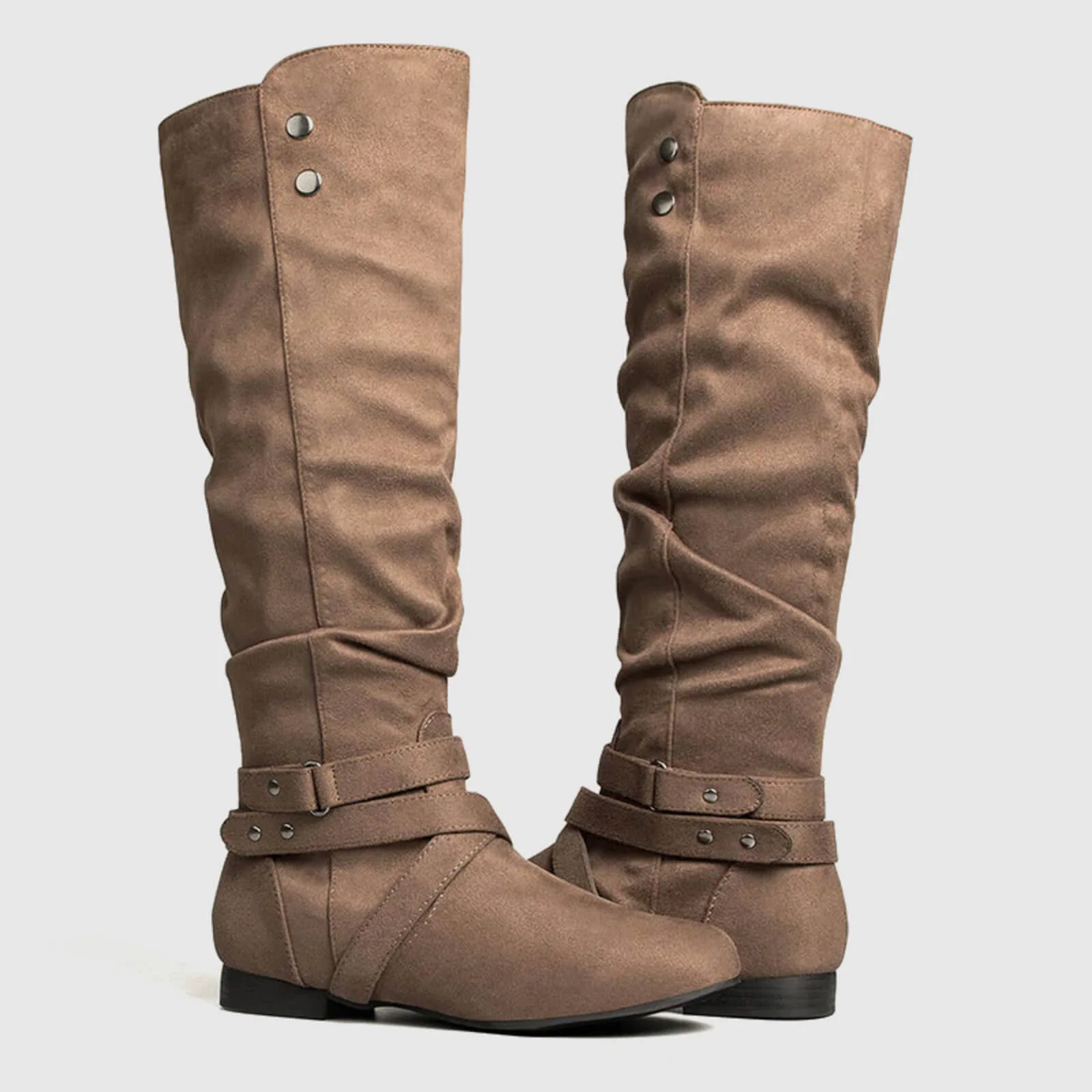 Slouchy Wide Calf Platform Knee High Boots - Image 11