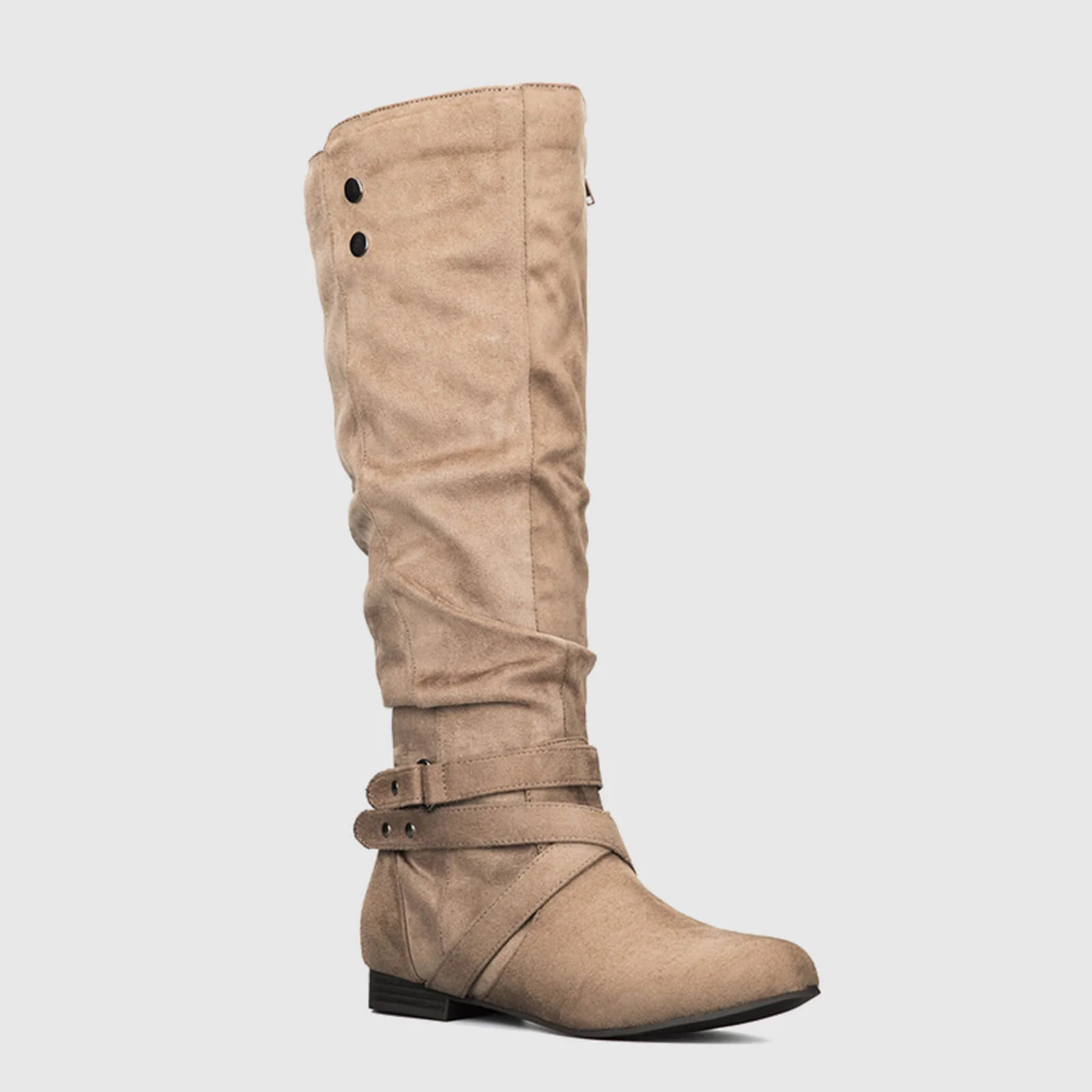 Slouchy Wide Calf Platform Knee High Boots - Image 4
