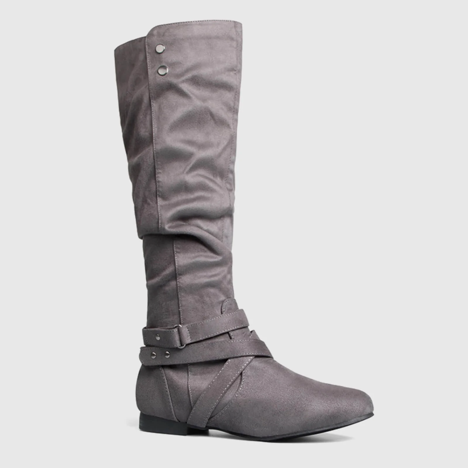 Slouchy Wide Calf Platform Knee High Boots - Image 7