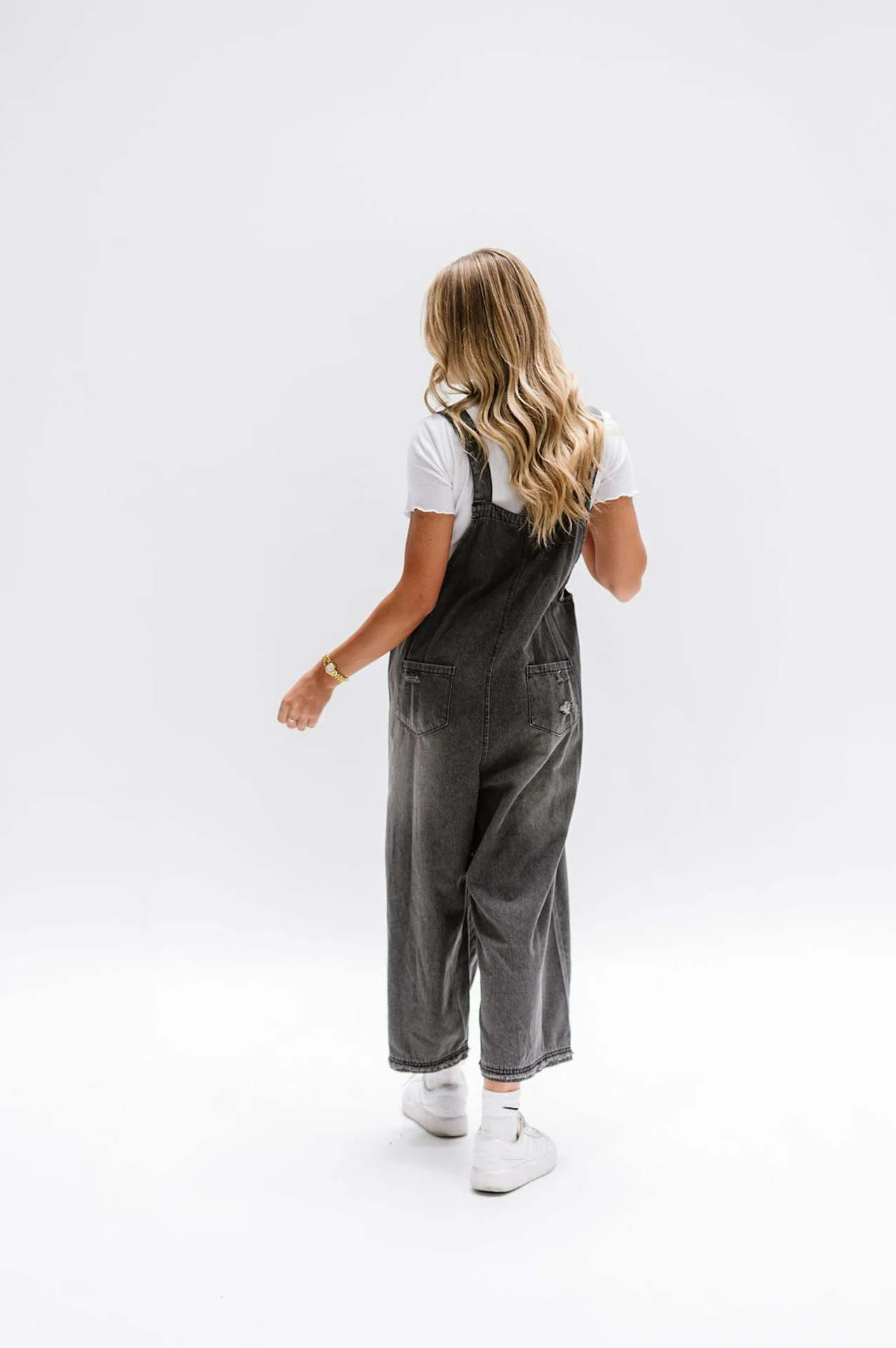 State of The Heart Denim Ripped Cropped Overall Dungarees - Image 9